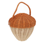 Rattan Storage Basket Mushroom Shape Decorative Woven Fruit Basket Wall Hanging Storage Basket with Lid Photo Prop Room Decor