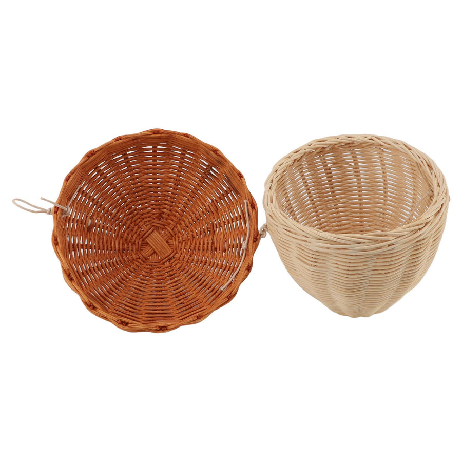 Rattan Storage Basket Mushroom Shape Decorative Woven Fruit Basket Wall Hanging Storage Basket with Lid Photo Prop Room Decor