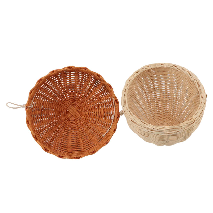 Rattan Storage Basket Mushroom Shape Decorative Woven Fruit Basket Wall Hanging Storage Basket with Lid Photo Prop Room Decor