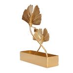 Coil Incense Holder Double Ginkgo Leaf Design Incense Hangable Bracket with Tray for Indoor and Outdoor Use