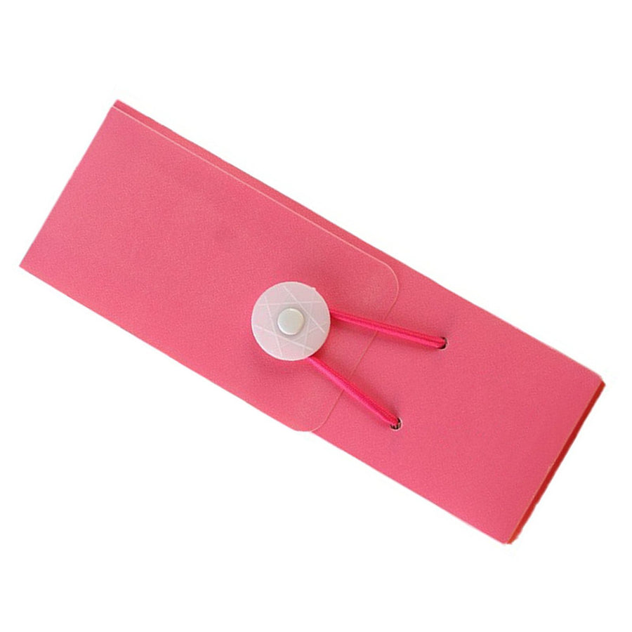 Pencil Case Plastic Smile Face Pattern Rose Color Elastic Band Tower Buckle Creative Stationery Case for School