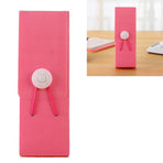 Pencil Case Plastic Smile Face Pattern Rose Color Elastic Band Tower Buckle Creative Stationery Case for School