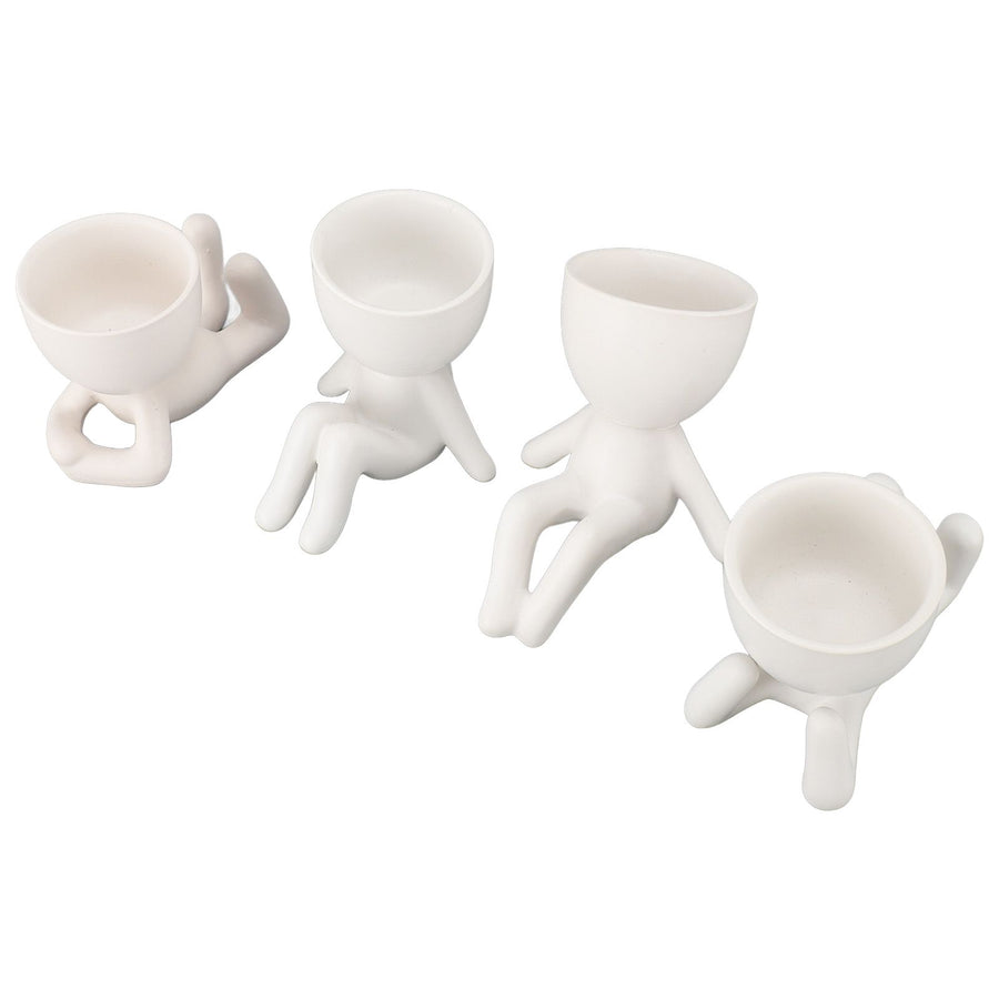 Cute Succulent Pot Small Decorative Vivid Funny Plant Pot for Home Balcony Garden Office 4pcs