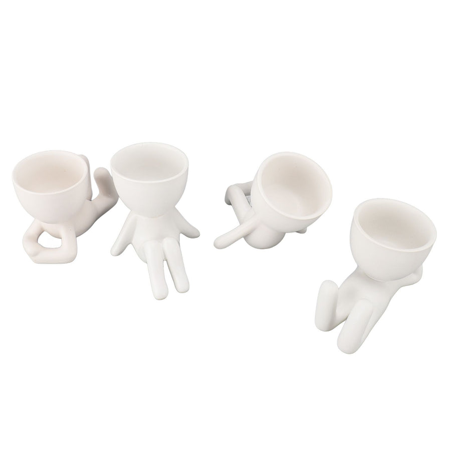 Cute Succulent Pot Small Decorative Vivid Funny Plant Pot for Home Balcony Garden Office 4pcs