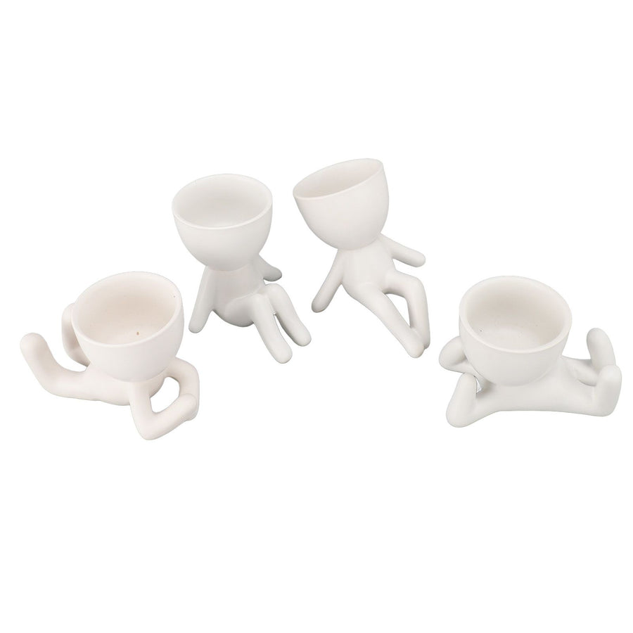 Cute Succulent Pot Small Decorative Vivid Funny Plant Pot for Home Balcony Garden Office 4pcs