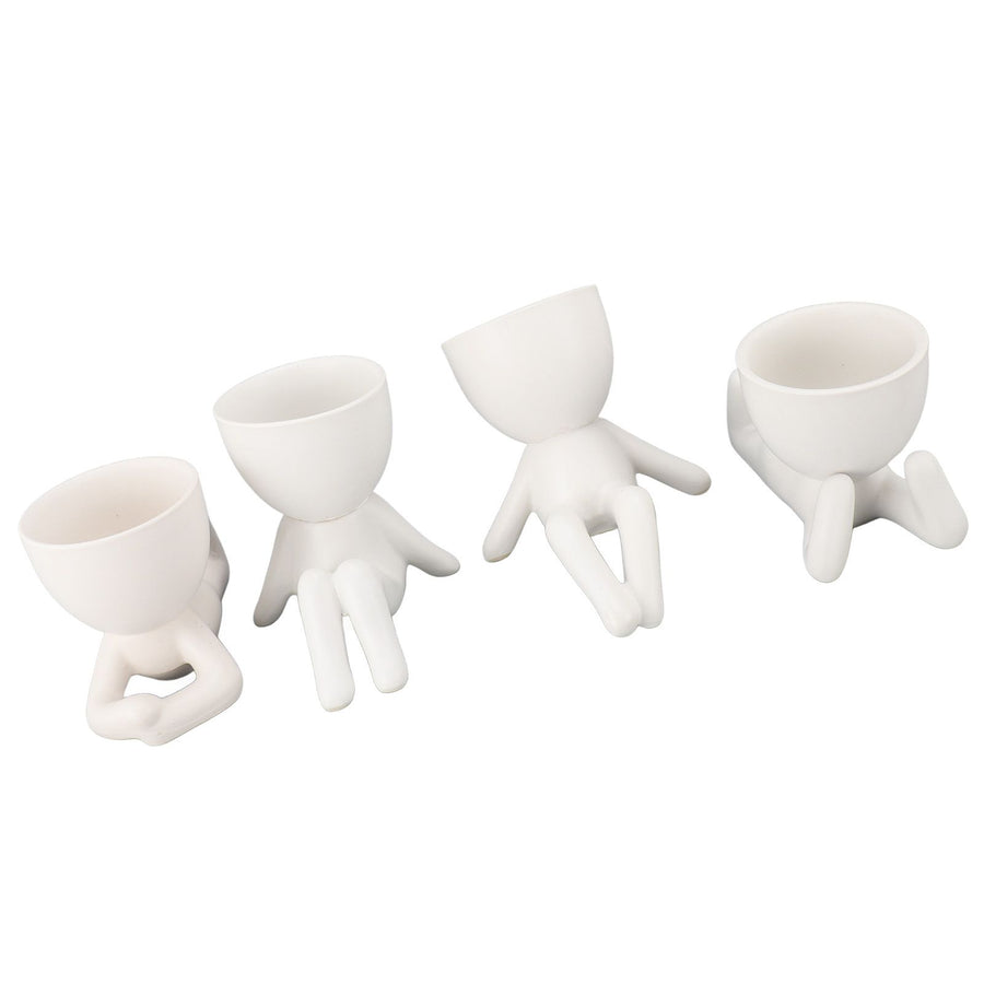 Cute Succulent Pot Small Decorative Vivid Funny Plant Pot for Home Balcony Garden Office 4pcs