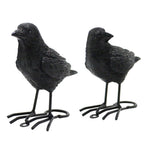 1 Pair Simulation Crow Ornament Innovative Festival Home Garden Animal Decoration Statue Resin Crafts