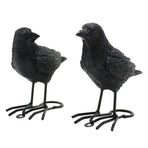 1 Pair Simulation Crow Ornament Innovative Festival Home Garden Animal Decoration Statue Resin Crafts