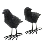 1 Pair Simulation Crow Ornament Innovative Festival Home Garden Animal Decoration Statue Resin Crafts