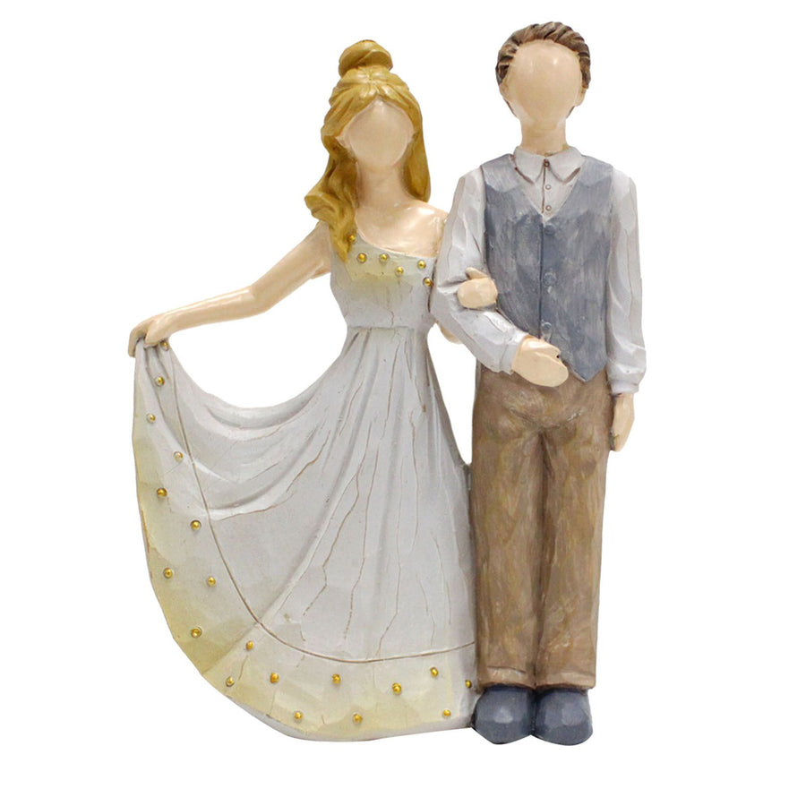 Couple Sculptures Resin Decorative European Style Faceless Romantic Wedding Couple Figurine for Home Table Decoration Gift
