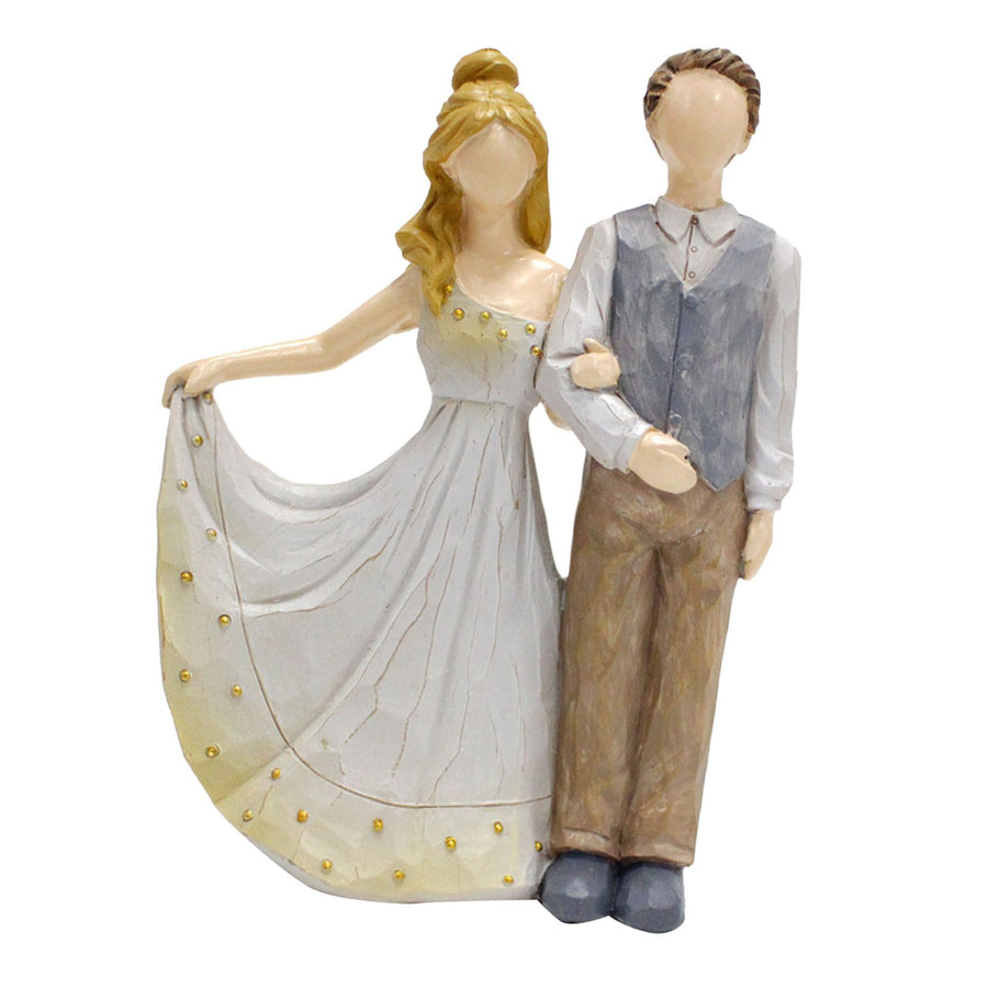 Couple Sculptures Resin Decorative European Style Faceless Romantic Wedding Couple Figurine for Home Table Decoration Gift