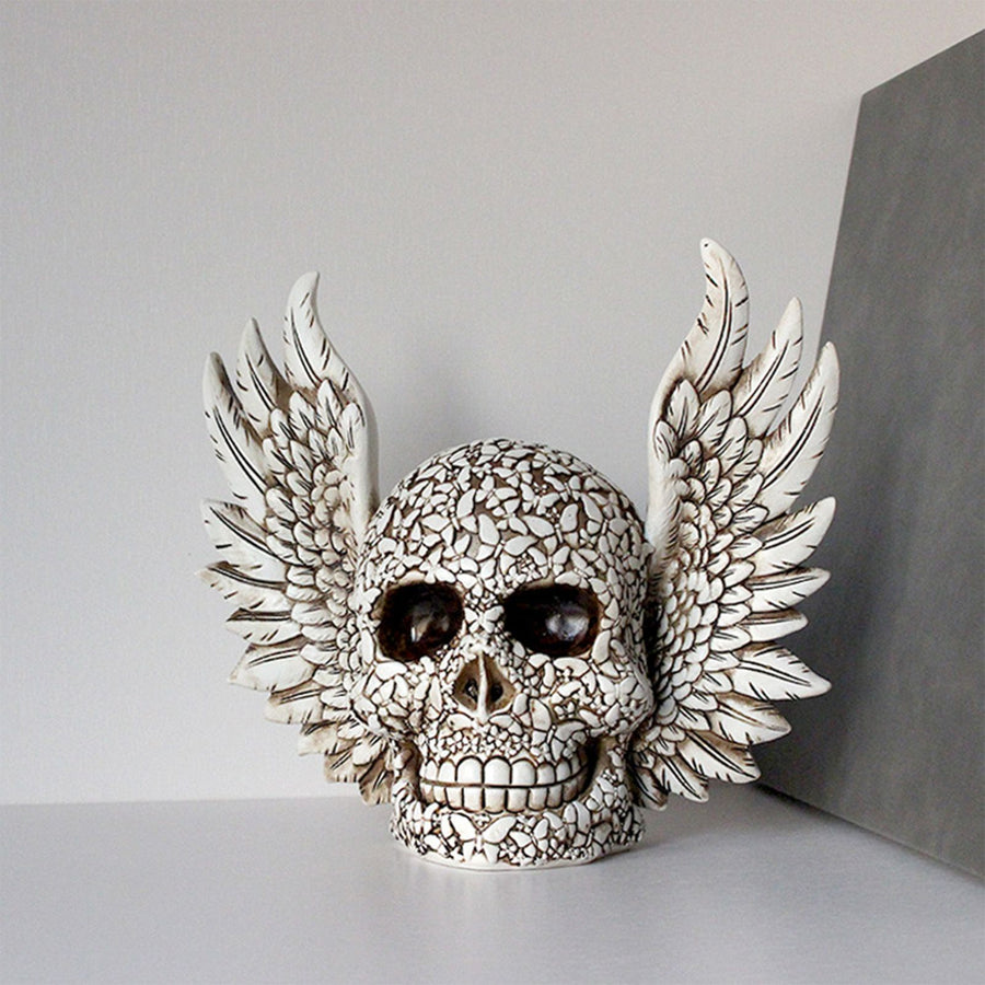 Wings Skull Statue Decoration Innovative Resin Home Desktop Ghost Head Sculpture Ornament