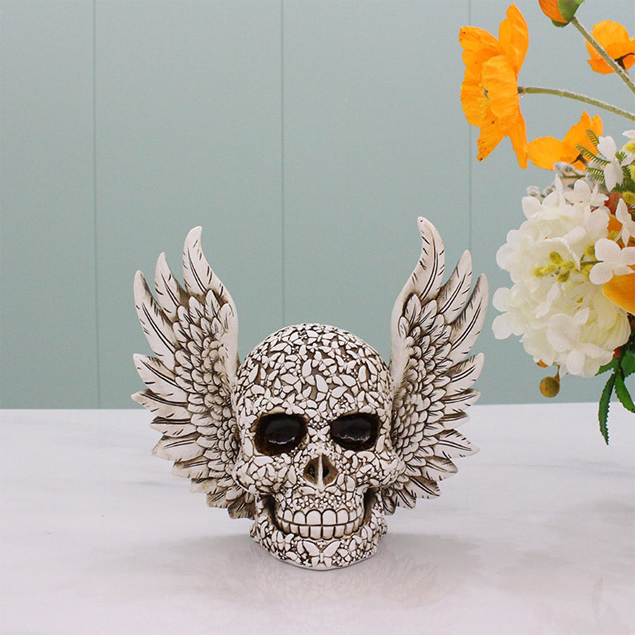 Wings Skull Statue Decoration Innovative Resin Home Desktop Ghost Head Sculpture Ornament