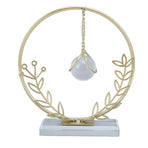 Metal Leaf Crystal Ball Decoration Creative Hand Soldered Iron Art Crystal Ball Ornament for Office Desk Home Round