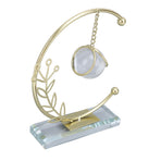Metal Leaf Crystal Ball Decoration Creative Hand Soldered Iron Art Crystal Ball Ornament for Office Desk Home Round