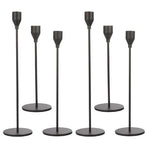 Candlestick Holders Set Iron Metal Modern Elegant Decorative Taper Candle Holder for Wedding Dinning Party Anniversary Black 6PCS