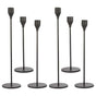 Candlestick Holders Set Iron Metal Modern Elegant Decorative Taper Candle Holder for Wedding Dinning Party Anniversary Black 6PCS