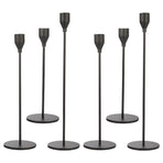 Candlestick Holders Set Iron Metal Modern Elegant Decorative Taper Candle Holder for Wedding Dinning Party Anniversary Black 6PCS