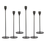 Candlestick Holders Set Iron Metal Modern Elegant Decorative Taper Candle Holder for Wedding Dinning Party Anniversary Black 6PCS