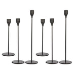 Candlestick Holders Set Iron Metal Modern Elegant Decorative Taper Candle Holder for Wedding Dinning Party Anniversary Black 6PCS