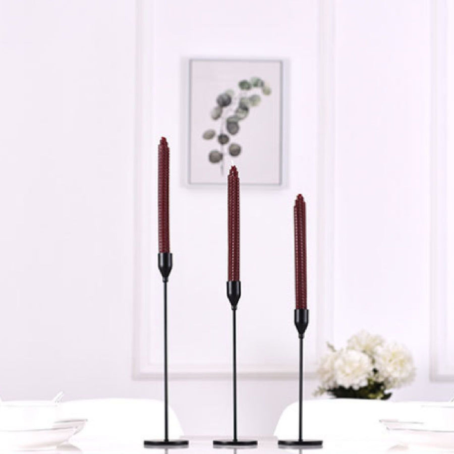 Candlestick Holders Set Iron Metal Modern Elegant Decorative Taper Candle Holder for Wedding Dinning Party Anniversary Black 6PCS