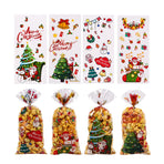 Xmas Candy Bag Plastic Snowflake Pattern Xmas Treat Bag for Cookie Present Packing