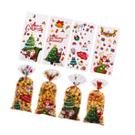 Xmas Candy Bag Plastic Snowflake Pattern Xmas Treat Bag for Cookie Present Packing