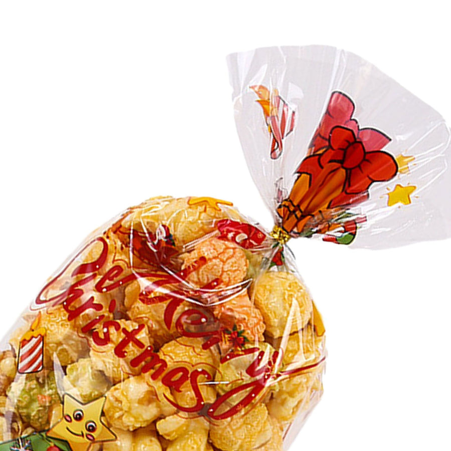 Xmas Candy Bag Plastic Snowflake Pattern Xmas Treat Bag for Cookie Present Packing