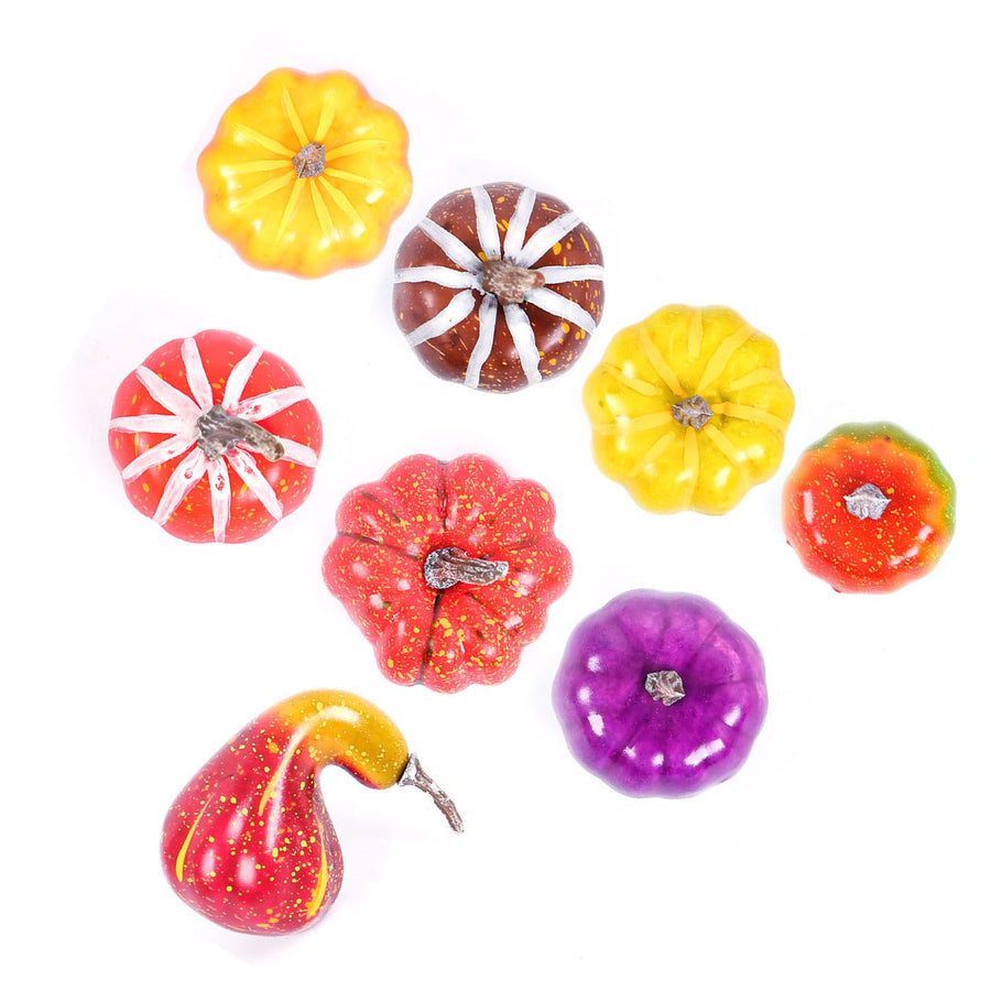 Pumpkin Decorations Lifelike Small Foam Artificial Pumpkin Set for Fall Harvest Thanksgiving Farmhouse Decorative