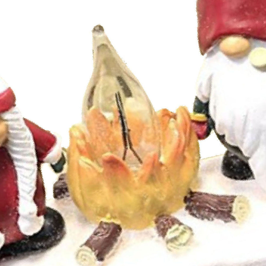 Xmas Night Light Flickering Campfire Effect Resin Plug In Night Lamp Holiday Decoration C