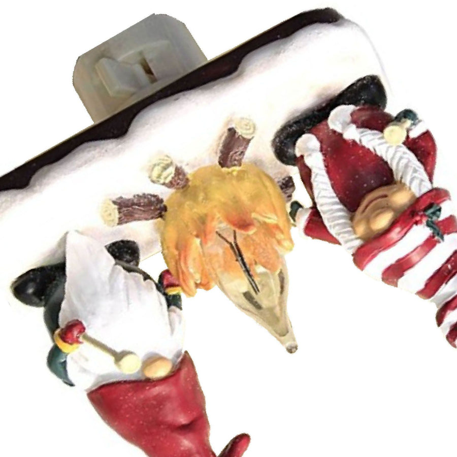 Xmas Night Light Flickering Campfire Effect Resin Plug In Night Lamp Holiday Decoration C