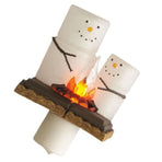 Xmas Night Light Flickering Campfire Effect Resin Plug In Night Lamp Holiday Decoration D