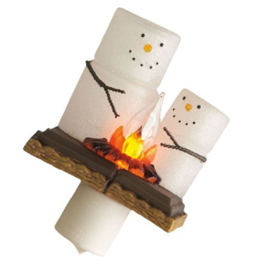 Xmas Night Light Flickering Campfire Effect Resin Plug In Night Lamp Holiday Decoration D