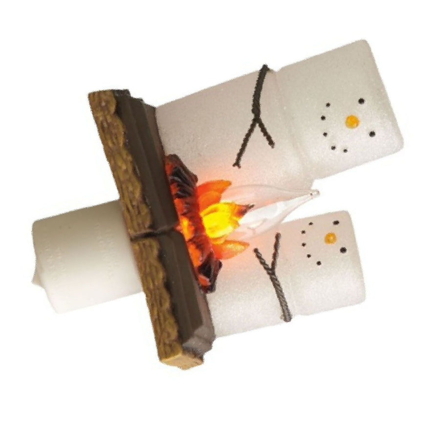 Xmas Night Light Flickering Campfire Effect Resin Plug In Night Lamp Holiday Decoration D