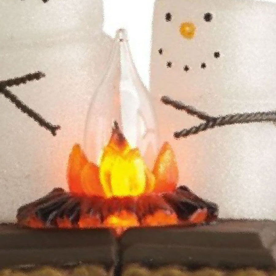 Xmas Night Light Flickering Campfire Effect Resin Plug In Night Lamp Holiday Decoration D