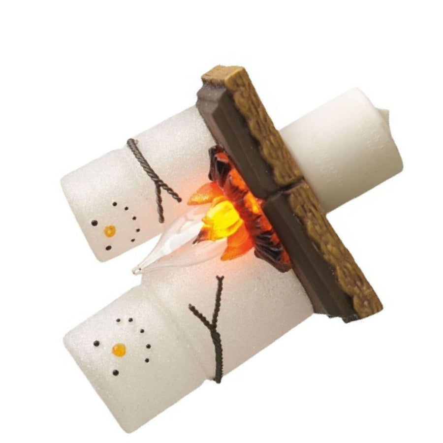 Xmas Night Light Flickering Campfire Effect Resin Plug In Night Lamp Holiday Decoration D