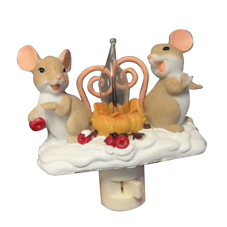Campfire Flickering Nightlight Decorative Xmas Night Light Flickering Flame Night Lamp for Bedrooms Living Rooms Mouse
