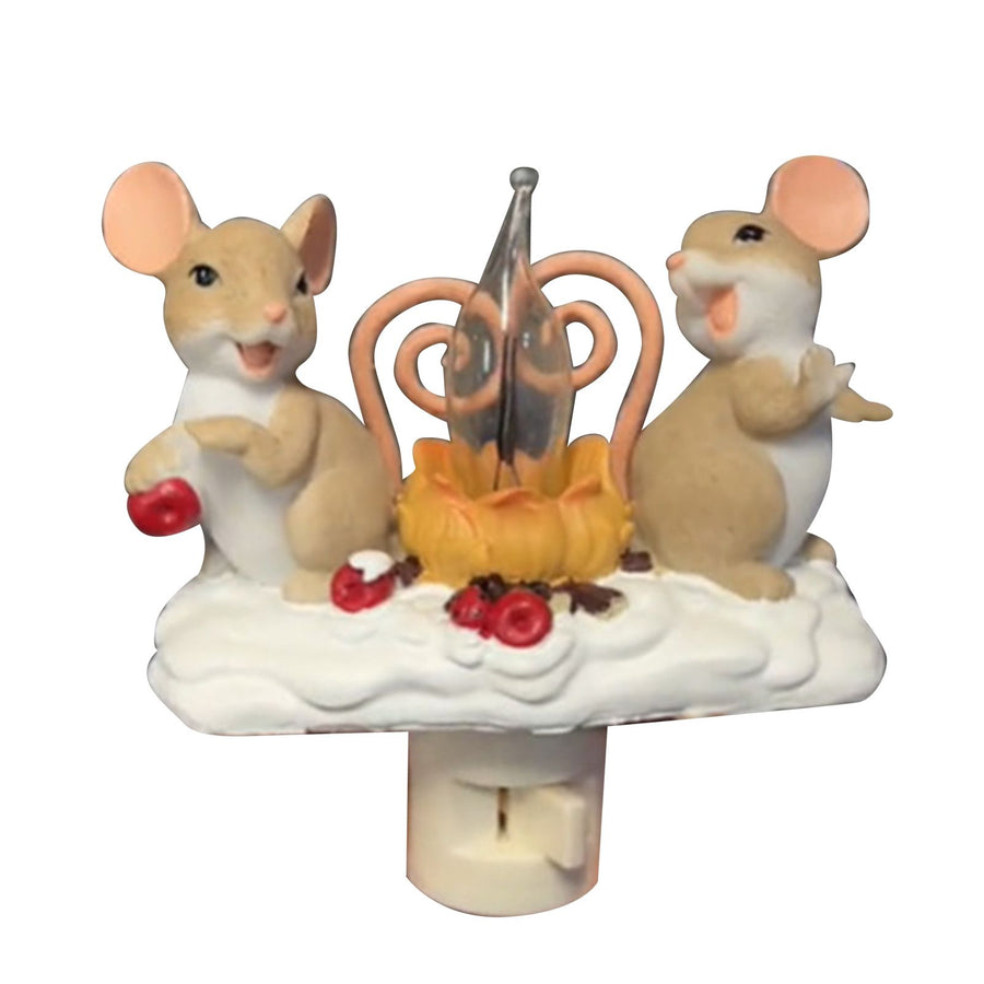 Campfire Flickering Nightlight Decorative Xmas Night Light Flickering Flame Night Lamp for Bedrooms Living Rooms Mouse