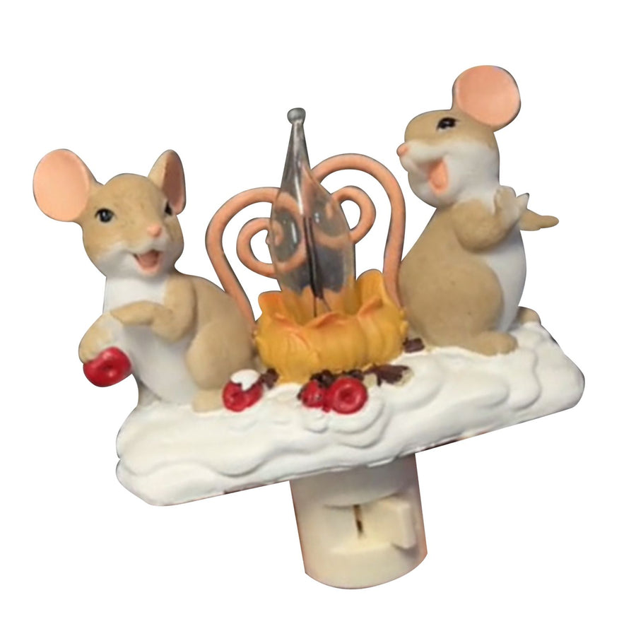Campfire Flickering Nightlight Decorative Xmas Night Light Flickering Flame Night Lamp for Bedrooms Living Rooms Mouse