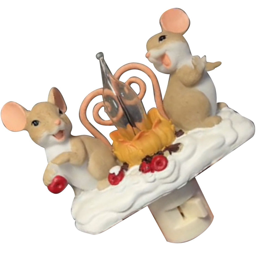 Campfire Flickering Nightlight Decorative Xmas Night Light Flickering Flame Night Lamp for Bedrooms Living Rooms Mouse