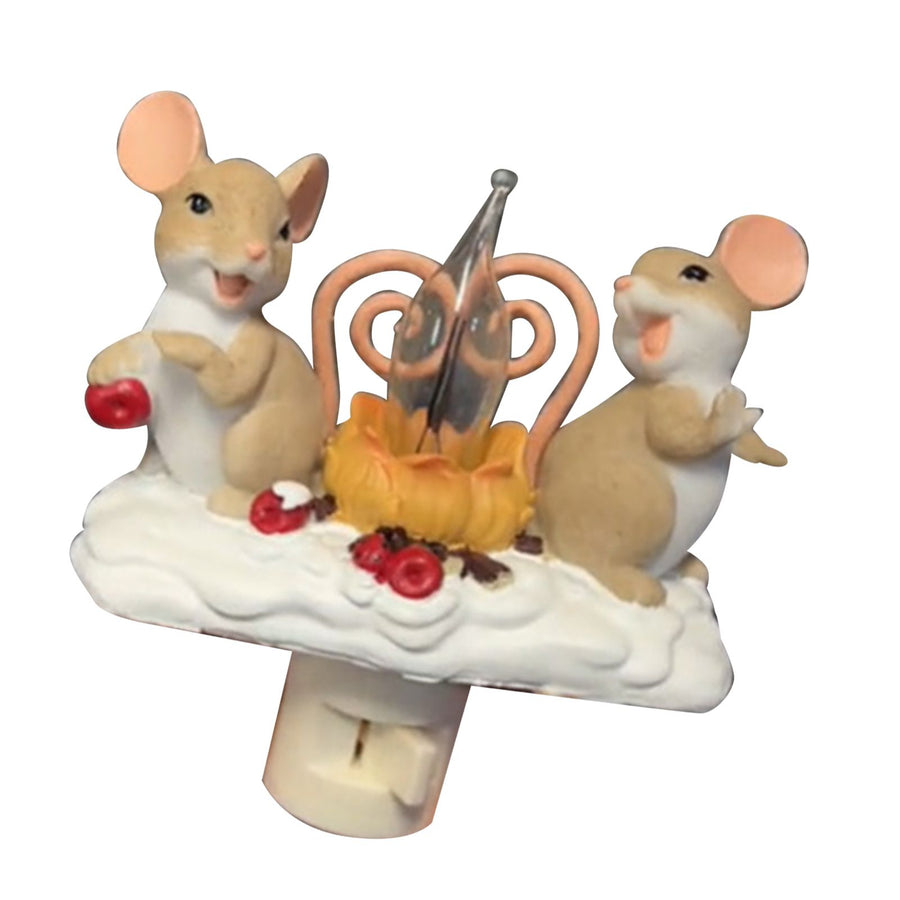Campfire Flickering Nightlight Decorative Xmas Night Light Flickering Flame Night Lamp for Bedrooms Living Rooms Mouse