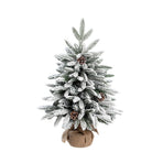 45cm Xmas Tree Snow Tree Snow Flocked Xmas Tree with Snow Cedar and Snowflakes Decorations for Office and Home