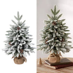 45cm Xmas Tree Snow Tree Snow Flocked Xmas Tree with Snow Cedar and Snowflakes Decorations for Office and Home