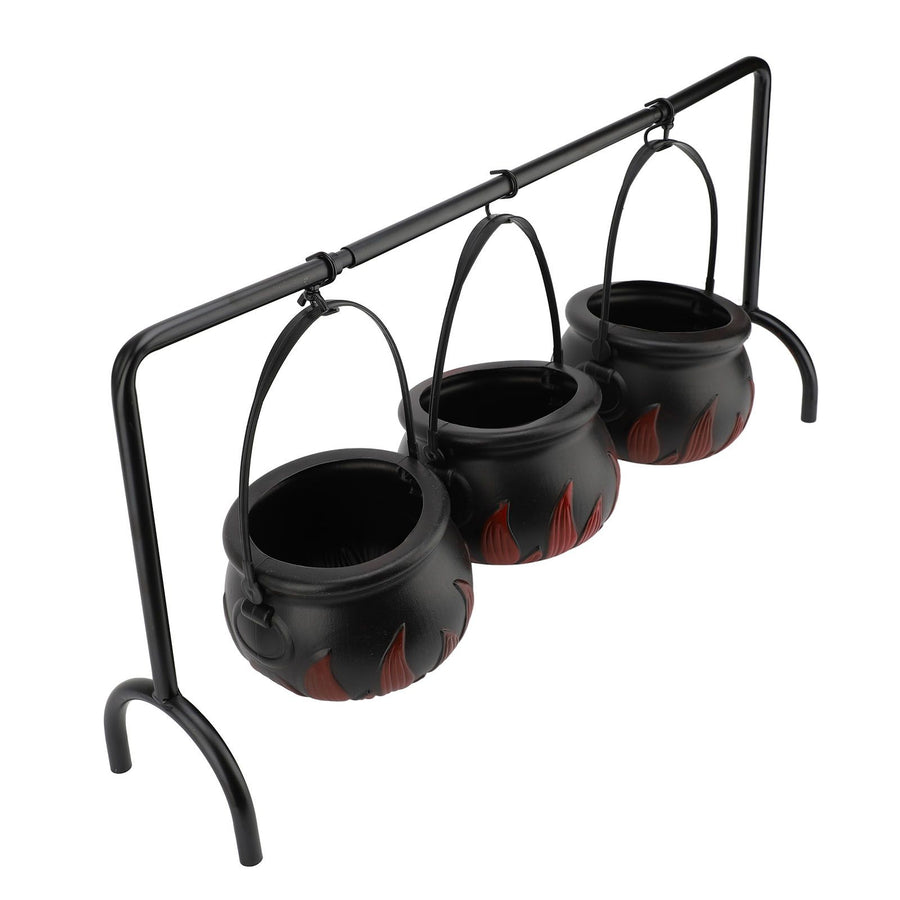 Witches Cauldron Candy Serving Bowl Decor Black Plastic Cauldron Decoration Photo Props For November Gift