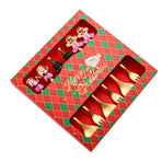 6 Pcs Xmas Spoon Fork Set Cute Design Stainless Steel Tea Coffee Spoon and Fruit Fork Set