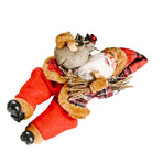 Santa Decoration Cute Image Santa Figurines Doll Toy Holiday Style Tabletop Santa Ornament for Party Home Desk Sitting Figure Firewood Model