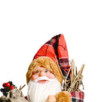 Santa Decoration Cute Image Santa Figurines Doll Toy Holiday Style Tabletop Santa Ornament for Party Home Desk Sitting Figure Firewood Model