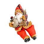 Santa Decoration Cute Image Santa Figurines Doll Toy Holiday Style Tabletop Santa Ornament for Party Home Desk Sitting Figure Firewood Model