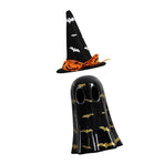 Ghost Light Decor Light Up with Witch Hat All Hallow Day Indoor Home Table Decoration Black