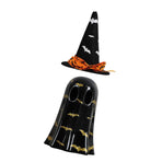 Ghost Light Decor Light Up with Witch Hat All Hallow Day Indoor Home Table Decoration Black